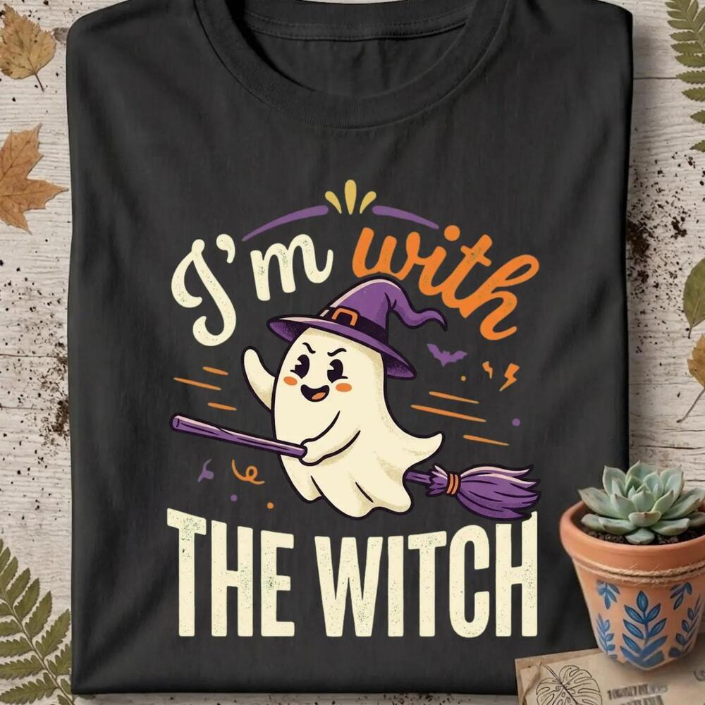IM With The Witch T-Shirt, Funny Witch Lover Gift, Halloween Witch